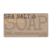 シーソルトピーチソープシック手作りステッカー素朴 ラベル (正面)