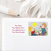 シーソーおもしろい前置差出人住所ラベル ラベル (インサイチュ)