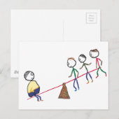 シーソーの太った男 ポストカード (正面/裏面)