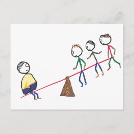 シーソーの太った男 ポストカード