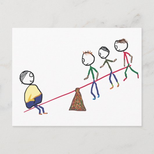 シーソーの太った男 ポストカード (正面)