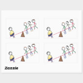 シーソーの太った男 長方形シール (シート)