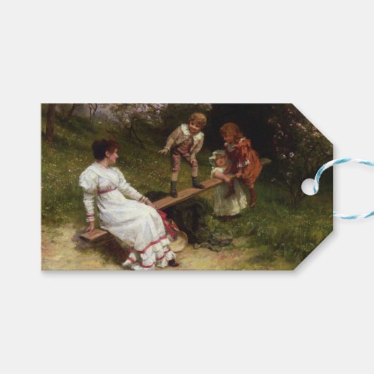 シーソーの子ども（Frederick Morgan著） ギフトタグ (正面(横))