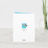 シータートルアクアブルーウォーターの色すべて大事な行事 空白の ノートカード (裏面)