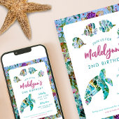 シータートルアンダーザシー誕生日招待状 招待状