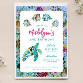 シータートルアンダーザシー誕生日招待状 招待状