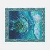 シータートルアートキルトブランケ素晴らしッカスタマイズト フリースブランケット (正面(横))