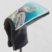 シータートルウォーターカラーグリーン ゴルフヘッドカバー (3/4 正面)