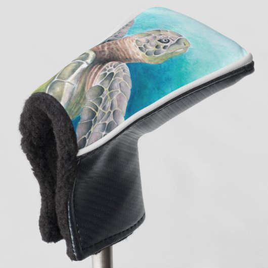 シータートルウォーターカラーグリーン ゴルフヘッドカバー (3/4 正面)