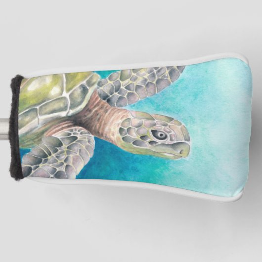 シータートルウォーターカラーグリーン ゴルフヘッドカバー (正面)