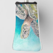 シータートルウォーターカラーグリーン ゴルフヘッドカバー (回転90)