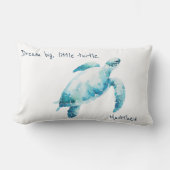 シータートルウォーターカラーブルーミニマル子供部屋 ランバークッション (正面)