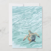 シータートルウォーターカラー誕生日招待状 招待状 (裏面)