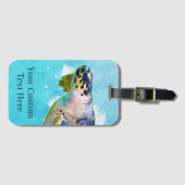 シータートルウォータービーチバケーションラゲージタグ ラゲッジタグ (正面横)