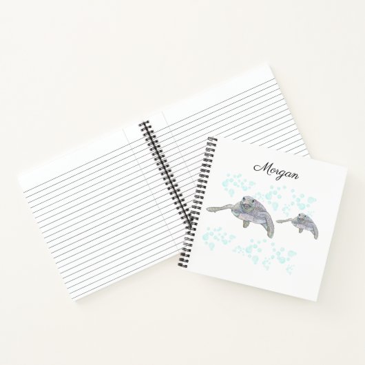 シータートルカラフルオリジナルスケッチパーソナライズされた ノートブック (内部)