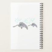 シータートルカラフルオリジナルスケッチパーソナライズされた プランナー手帳 (裏面)