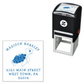 シータートルキッドかわいい差出人住所スタンプ セルフインキングスタンプ (インサイチュ)