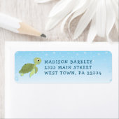 シータートルキッドかわいい海差出人住所ラベル ラベル (インサイチュ)