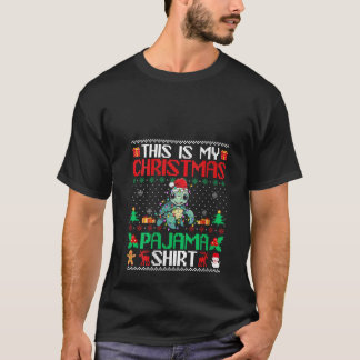 シータートルクリスマスクリスマスパジャマシャツサンタハットV Tシャツ
