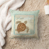 シータートルコーストビーチ – ホームデコールピロー クッション (ブランケット)