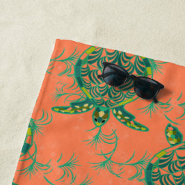 シータートルコーラルピンクビーチタオル ビーチタオル