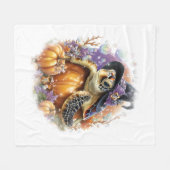 シータートルシャツシーハロウィーン フリースブランケット (正面(横))