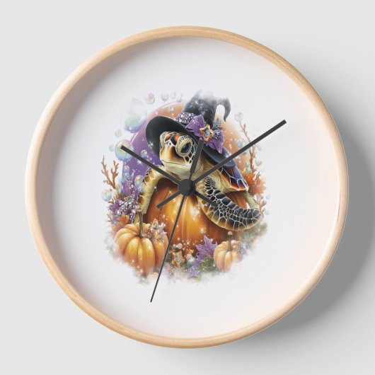 シータートルシャツシーハロウィーン 壁時計 (正面)