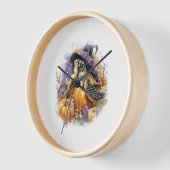 シータートルシャツシーハロウィーン 壁時計 (傾斜)