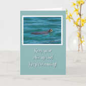 シータートルスイミ保ング勇気付けられる カード (黄色い花)