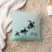 シータートルズシルエット(名前付き) クッション (ブランケット)