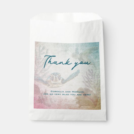 シータートルズリビングシーズ海結婚式の引き出物バッグ フェイバーバッグ (正面)