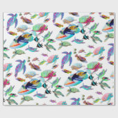 シータートルズ&トロピカルフィッシュラッピング紙 ラッピングペーパー (フラット)