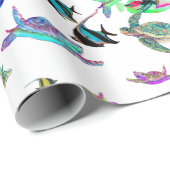 シータートルズ&トロピカルフィッシュラッピング紙 ラッピングペーパー (ロールコーナー)