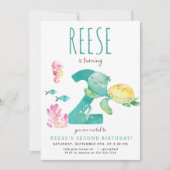 シータートルセカンドバースデー招待状 招待状 (正面)