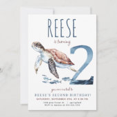 シータートルセカンド誕生日招待状 招待状 (正面)