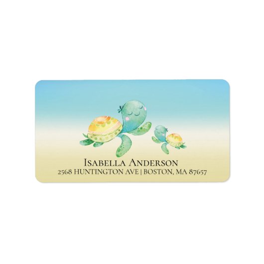 シータートルニュートラルベビーシャワー住所 シール (正面)