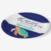 シータートルネイビーブルー航海のボーイベビー ペーパープレート (アングル)