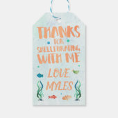 シータートルパーティーの好意ラベル ギフトタグ (裏面)