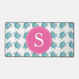 シータートルピンクモノグラムドルムデコール デスクマット