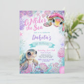 シータートルファーストバースデー招待状 招待状 (スタンド正面)