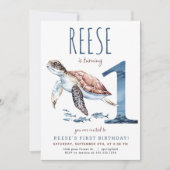 シータートルファースト誕生日招待状 招待状 (正面)