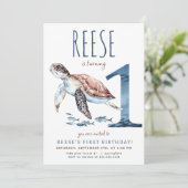 シータートルファースト誕生日招待状 招待状 (スタンド正面)