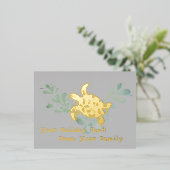 シータートルフォイルホリデーポストカード 箔シーズンポストカード (立ち正面)