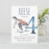 シータートルフォー誕生日招待状 招待状 (スタンド正面)