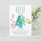 シータートルフォー誕生日招待状 招待状 (スタンド正面)