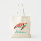 シータートルフラワーガールビーチ結婚式 トートバッグ (正面)