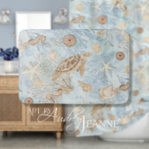 シータートルブルー海シーホースヒトデ水彩