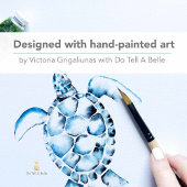 シータートルブルー結婚式招待状とQRコード 招待状