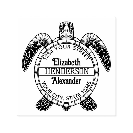 シータートルベリービューネーム差出人住所 セルフインキングスタンプ (デザイン)