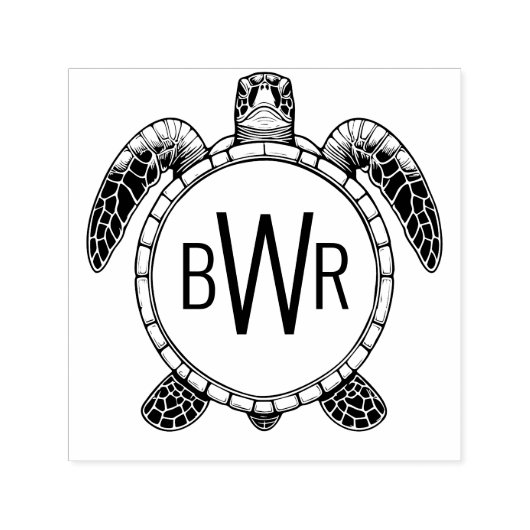 シータートルベリービュー3イニシャルモノグラム#1 セルフインキングスタンプ (デザイン)